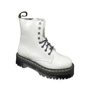 Dr. Martens NWT Jadon White Polished Smooth Leather Quad Retro Boots, 7 WOMEN